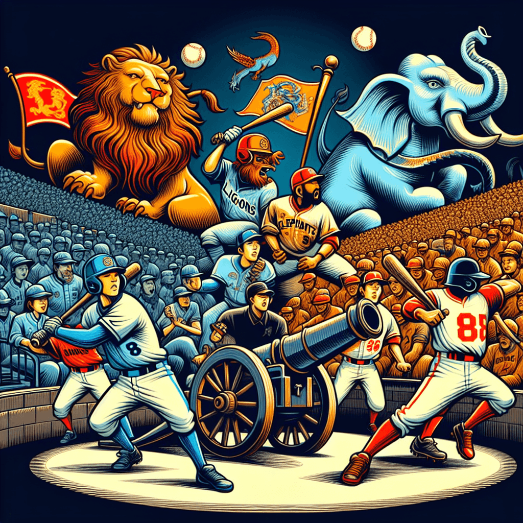 中職/象缺先發、猿遇連戰、龍砲熄火 獅隊上半季冠軍穩了, professional blog illustration, high quality, suitable for blog post, no text or watermarks