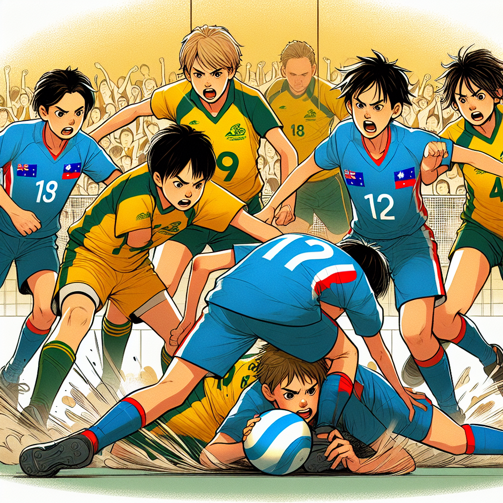 U12世界盃／中華小將扣倒澳洲2連勝 27日遇強者日本, modern digital art style, high quality, suitable for blog post, no text or watermarks