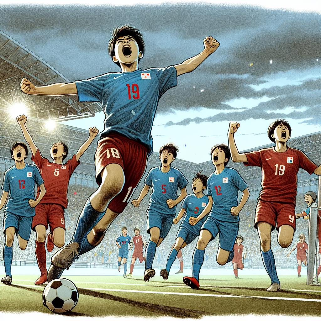 U15亞洲盃／中華隊把握日本6E大勝 晉級冠軍戰奪世界盃門票, modern digital art style, high quality, suitable for blog post, no text or watermarks