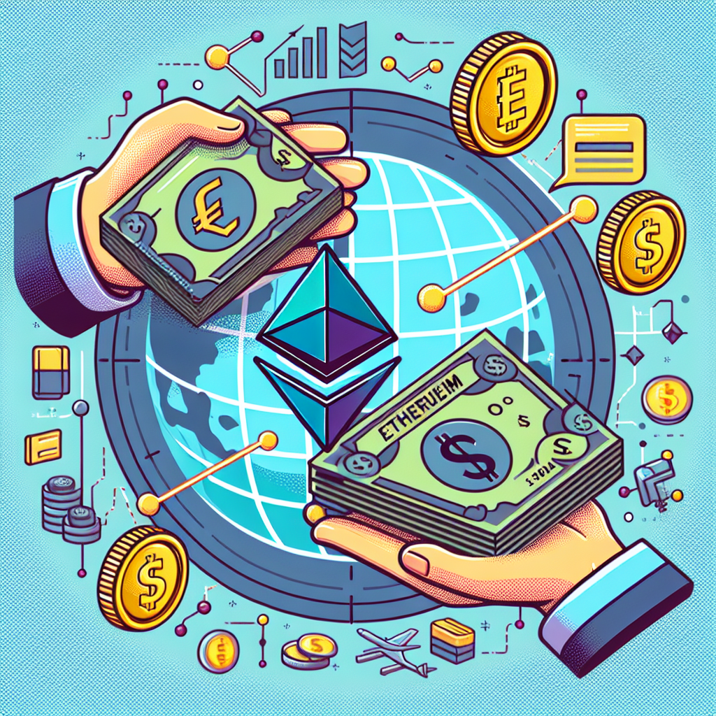 以太坊兑美元, professional blog illustration, high quality, suitable for blog post, no text or watermarks