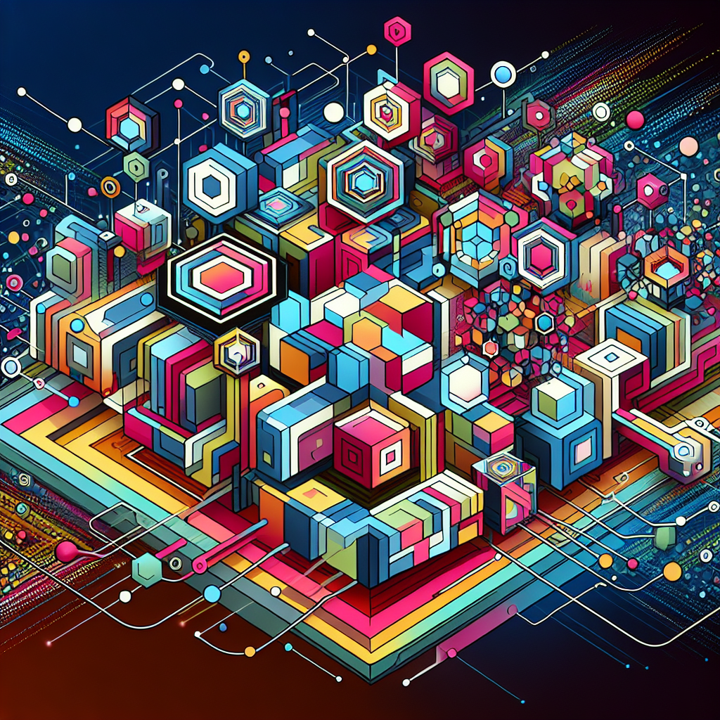 元宇宙区块链, modern digital art style, high quality, suitable for blog post, no text or watermarks