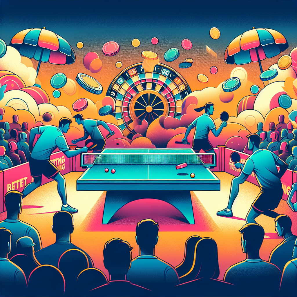 桌球賽事投注, professional blog illustration, high quality, suitable for blog post, no text or watermarks